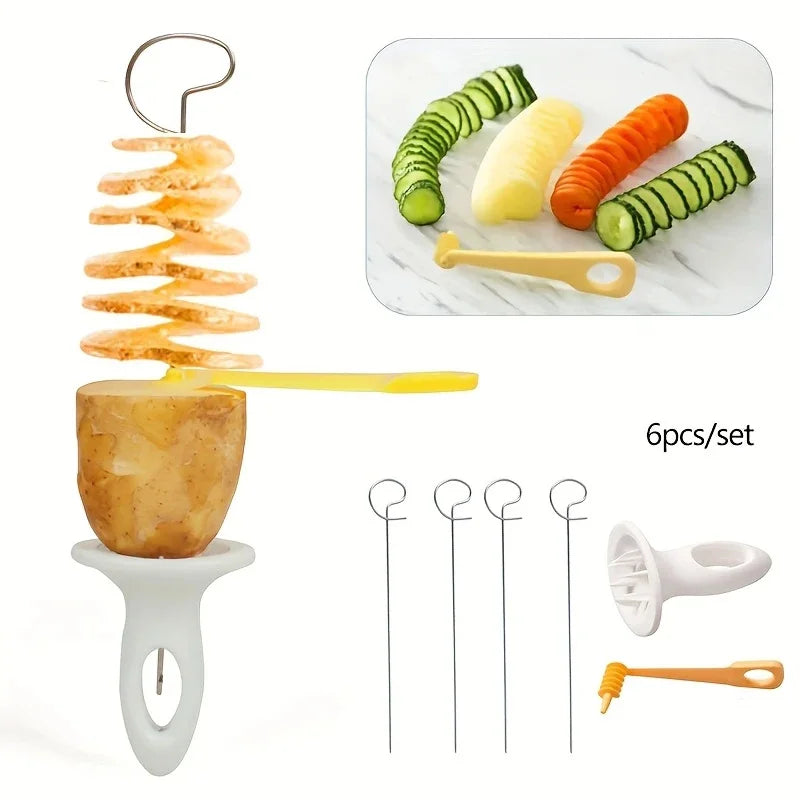 🌀 Danoz CookSmart | 6-Piece Stainless Steel Spiralizer Set | Spiral Potatoes, Carrots, Zucchini & More | Multi-Functional Veggie Cutter | Fun Healthy Cooking | Buy 1 Get 1 More! 👌✨