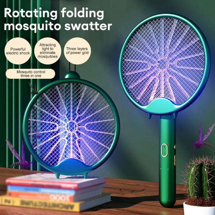 Danoz Exclusive - MozzieZap - 3000V Electric Mosquito Racket Mosquito Killer Lamp USB Rechargeable Foldable Mosquito Zapper