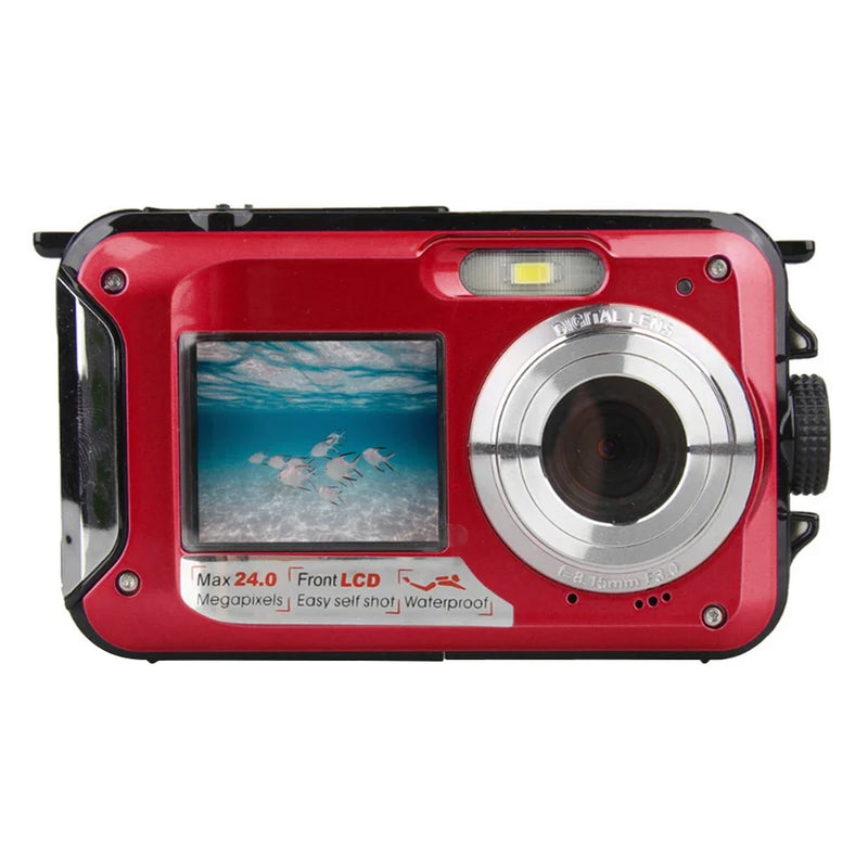 📸 Danoz CamSmart | Waterproof Underwater Digital Camera | 1080P Full HD | 16x Zoom | Anti-Shake | Dual Screen | Face Recognition | 5m Waterproof | Blue, Red or Yellow