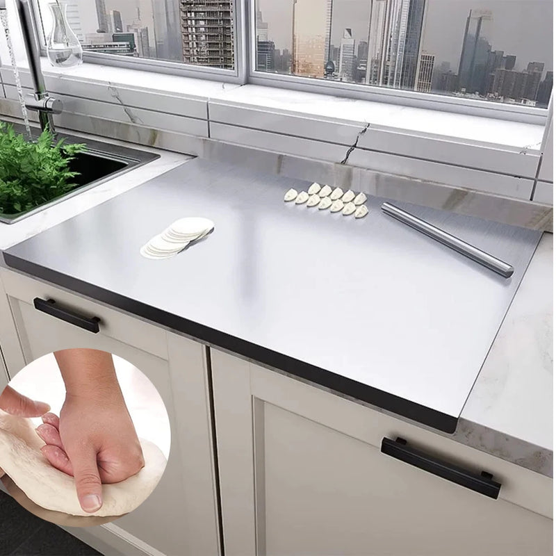 🔪 Danoz KitchenSmart | 304 Food Grade Stainless Steel Chopping Board | Non-Slip Edge | Large 40x50cm | Cutting Board for Vegetables, Pastries & More ✨