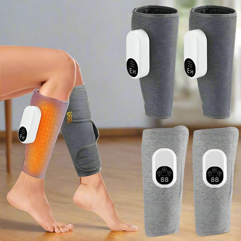 Danoz Health - 2PCS Electric Air Pressure Calf Massager Full 360° Around Airbag Hot Compress Vibration Muscle Relax Blood Circulation Wireless