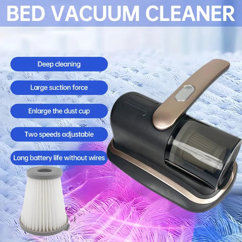 Danoz CleanSmart - Wireless Handheld Mattress Vacuum Cleaner with UV-C Light HEPA Filter And Ultrasonic Vibration12KPa for Bed Sofa Car Seat Carpet
