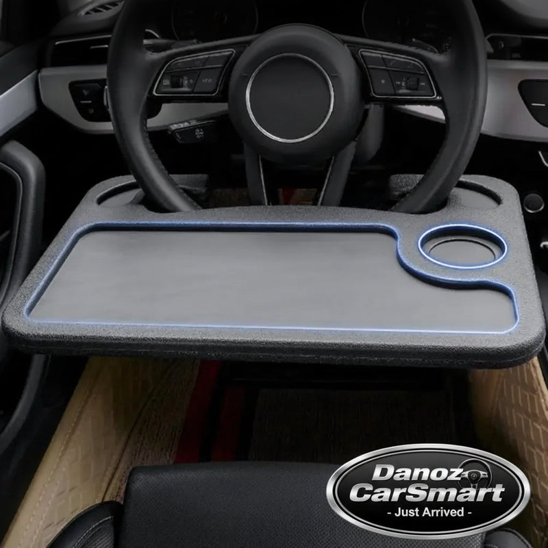 🚗 Danoz CarSmart | Foldable Steering Wheel Desk & Tray | Laptop, Tablet, Food & Drinks | Universal Fit | Portable Car Mount Stand ✨