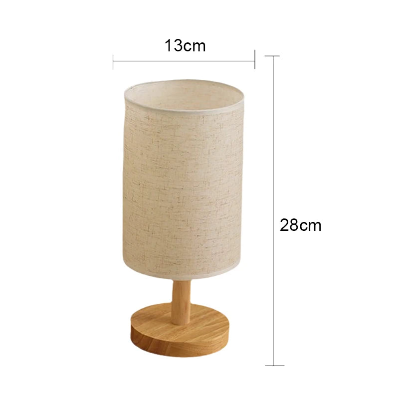 Danoz LightSmart LED Table Lamp 🪤 | USB Powered, Fabric Shade, 3 Light Modes - Bamboo & Wood Bedside Lamp