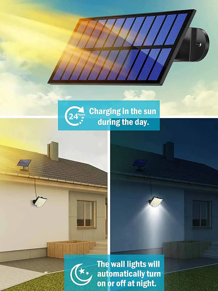Illuminate your outdoor space with Danoz Direct's 106LED Solar Light! With motion sensor technology and Remote control