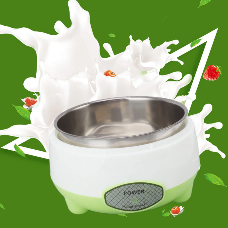 Danoz YogurtSmart - Green 15W Yogurt Machine Stainless Steel Homemade DIY Yogurt Maker Compact Electric Yogurt Maker