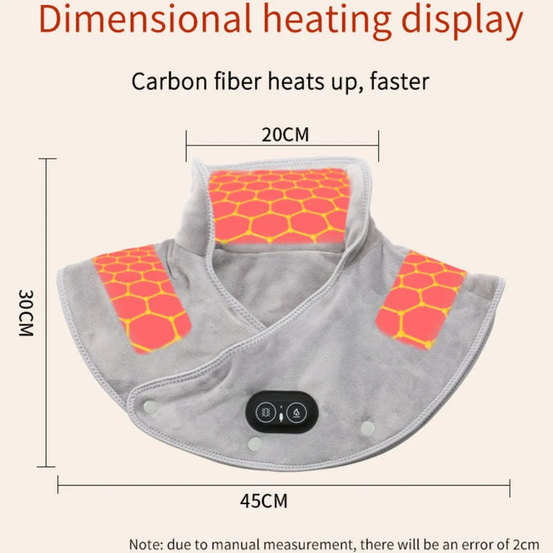 🦴 Danoz MassageSmart | Electric Heating Neck & Shoulder Pad | 3 Heat Settings | Auto-Off Timer | USB Powered | Soft Plush | Grey