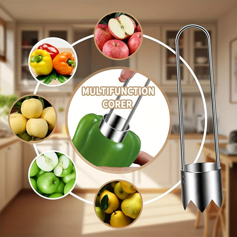 🍎 Danoz CookSmart | Stainless Steel Fruit & Veggie Corer Tool | Apples, Peppers, Tomatoes & More | Effortless Core Removal | Durable & Easy to Clean | Buy 1 Get 1 More! 👌✨