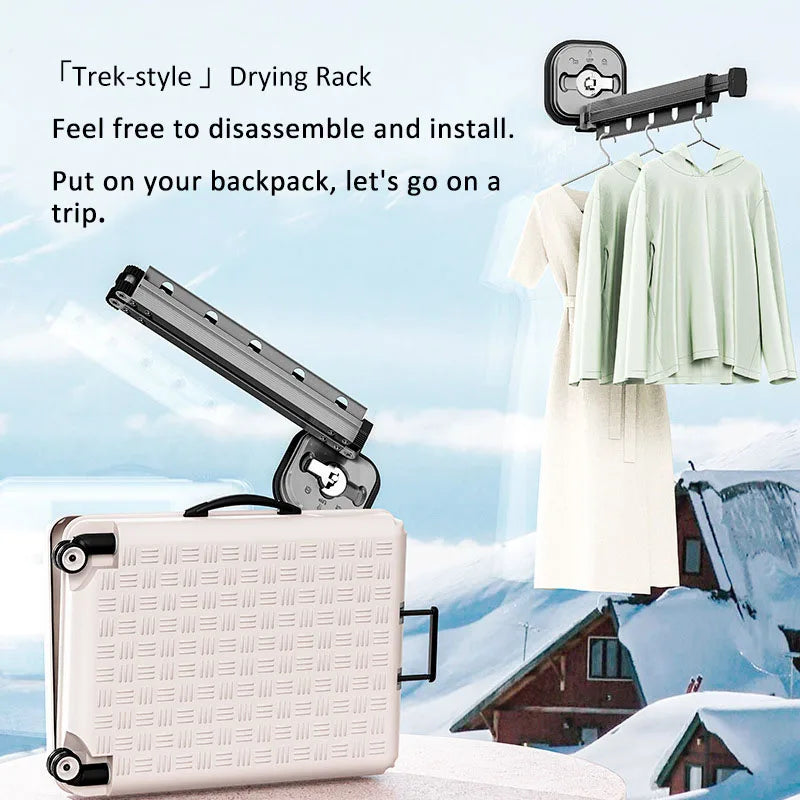 Maximize your laundry space effortlessly with Danoz Direct wall-mounted drying rack. Featuring Super strong suction cup