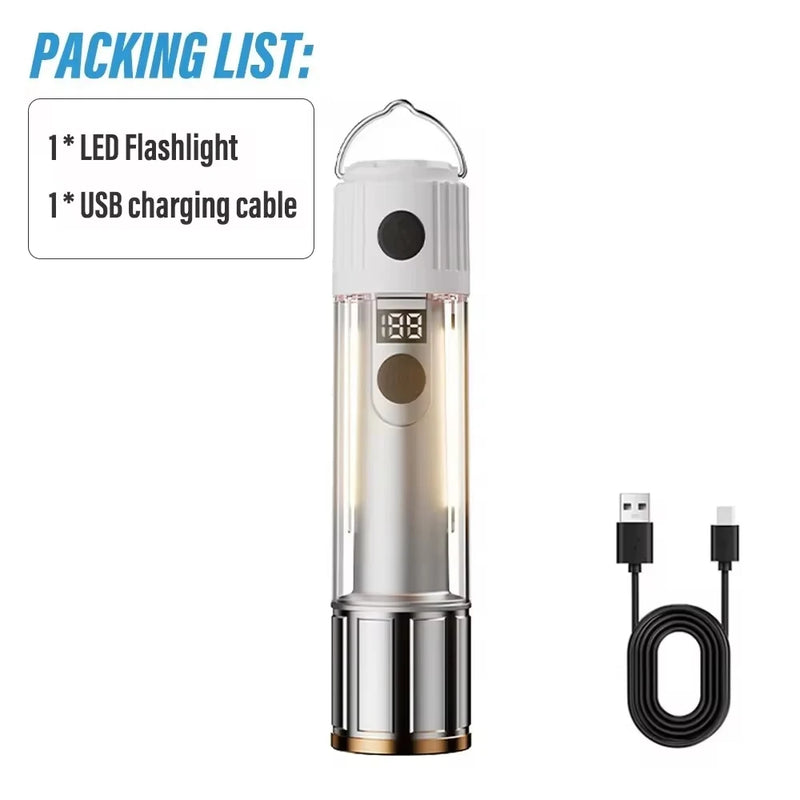 Danoz Lights - Rechargeable LED Portable Light Super Bright Flashlight Camping Light Work Light 5 Lighting Modes Waterproof Outdoor Light