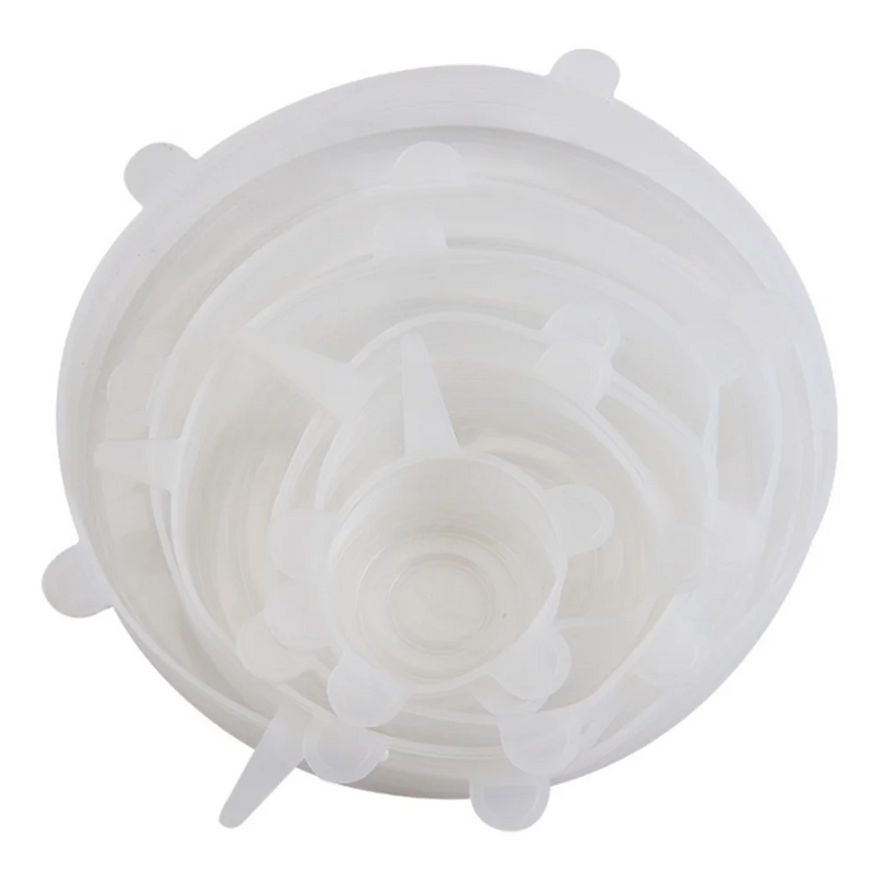 🍱 Danoz KitchenSmart | 6-Piece Food Grade Silicone Stretch Lids | Airtight Reusable Food Covers | Universal Fit | Fridge, Freezer & Microwave Safe | Eco-Friendly | Buy 1 Get 1 More! ✨👌