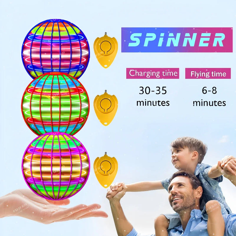 Danoz Toys - Flying Ball Boomerang Fly Orb Magic With LED Lights Drone Hover Ball Fly Nova Orb Flying Spinner Children Toys Christmas Gifts - Buy 1 Get 1 Free!