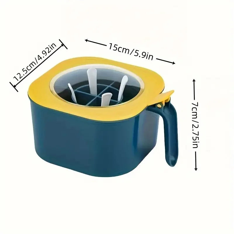 🌶️ Danoz SpiceSmart | 4-in-1 Large Capacity Seasoning Box | Lid & 4 Spoons | Kitchen Spice Container | Yellow & Blue-Green | Buy 1 Get 1 More! | Free Postage!