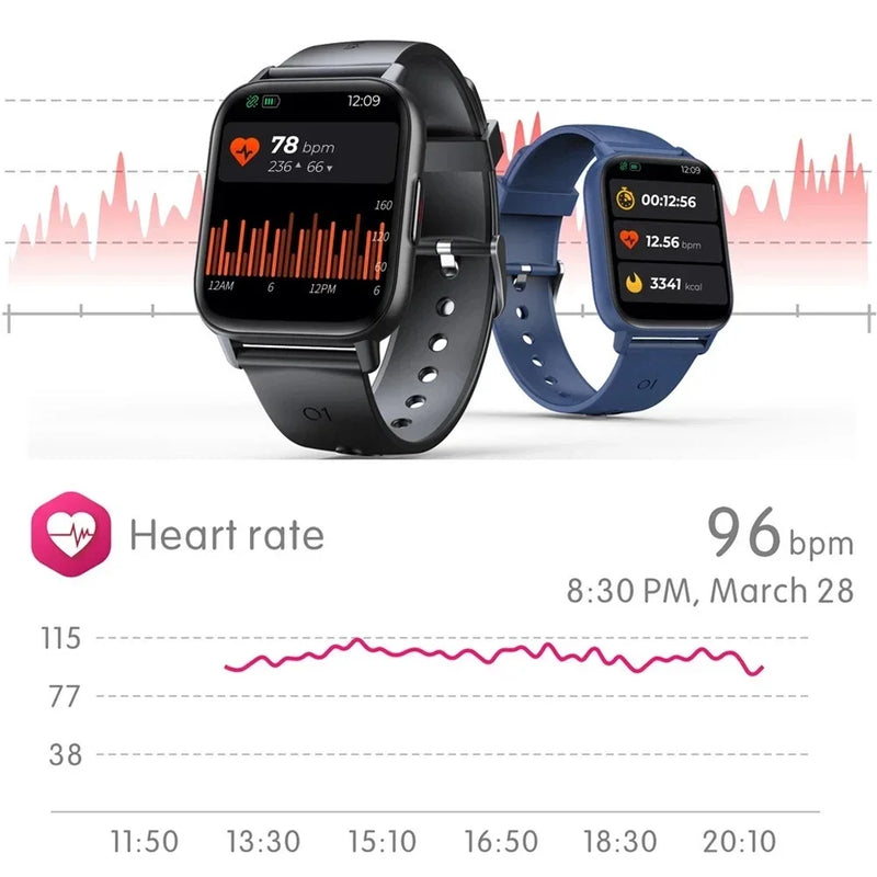 Danoz Smart - Xiaomi New 1.69 Inch Smart Watch Men Body Temperature Full Touch Smartwatch Women Accurate Oxygen Monitor Clock 2023 PK P8