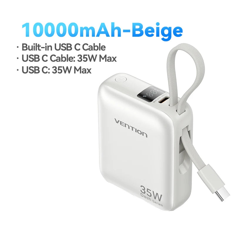 Danoz PowerSmart - Vention CCC 10000mAh 35W Power Bank Fast Charge Portable Mini 3C PowerBank for iPhone 17 Xiaomi External Spare Battery Charger