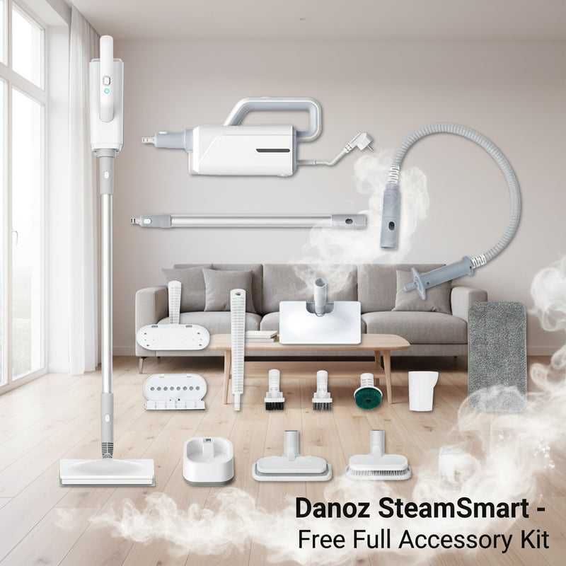 Danoz SteamSmart - Just in - Steam Mop Cleaner with Detachable Handheld High Temperature Steamer for Hardwood/Laminate Floor, Tiles, Marble and everything else..