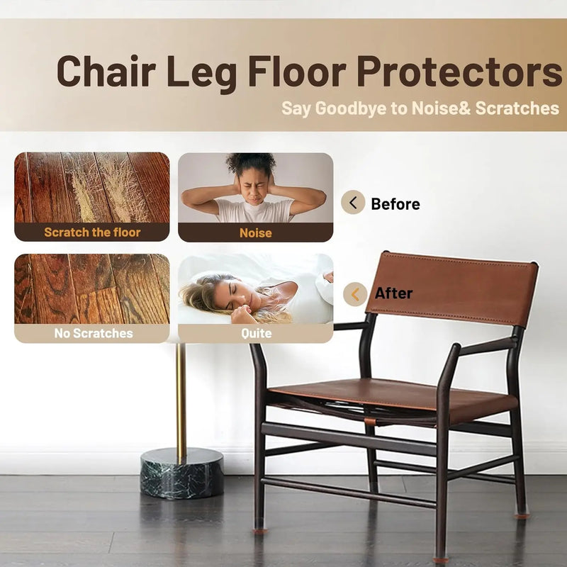 Protect your beautiful hardwood floors with Danoz HomeSmart - 24 Pcs Chair Leg Floor Protectors. Made with high-quality silicone