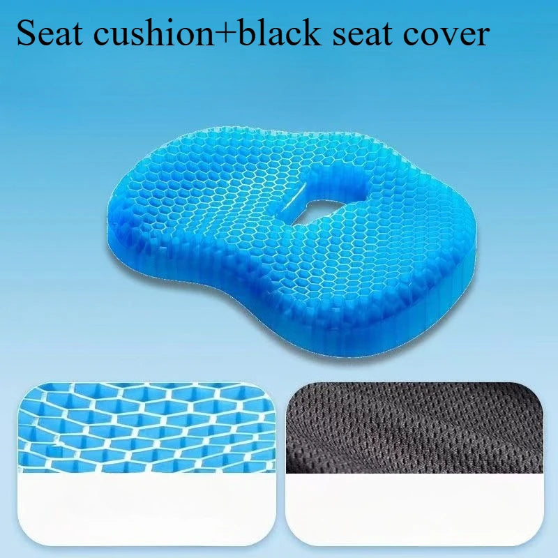 🧘 Danoz SeatSmart | Honeycomb Gel U-Shaped Seat Cushion | Cooling | Massage | Ergonomic | Latex Fill | Removable & Washable | Blue & Royal Blue ✨