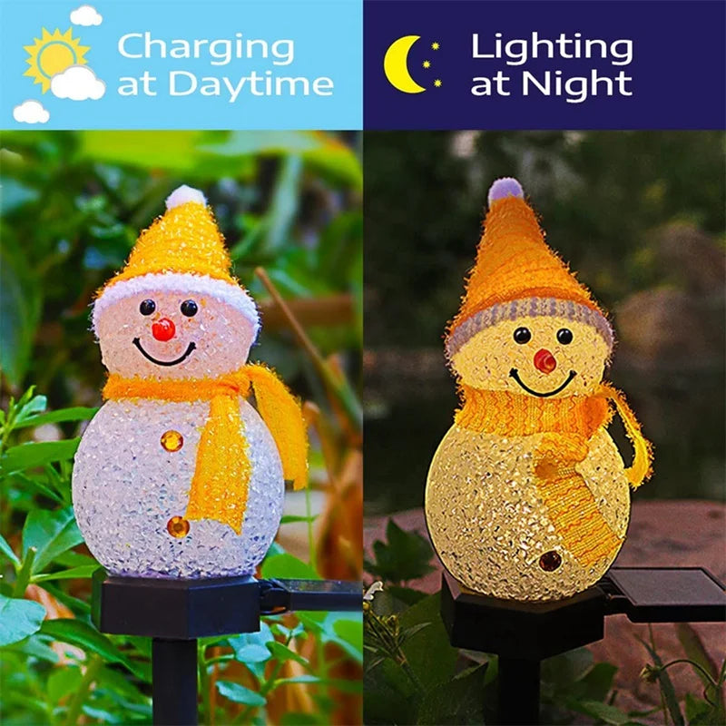Danoz Lights - LED Snowman Solar Garden Light Outdoor Ground Stake Light Solar Powered Xmas Pathway Lights For Christmas Lawn Yard Decoration - Buy 1 Get 1 Free!