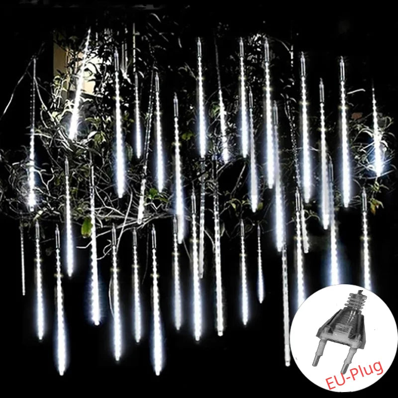 Danoz Lights -Solar Meteor Shower Rain String Lights Waterproof Garden Light 8 Tubes Christmas Tree Holiday Party Wedding Holiday Decoration