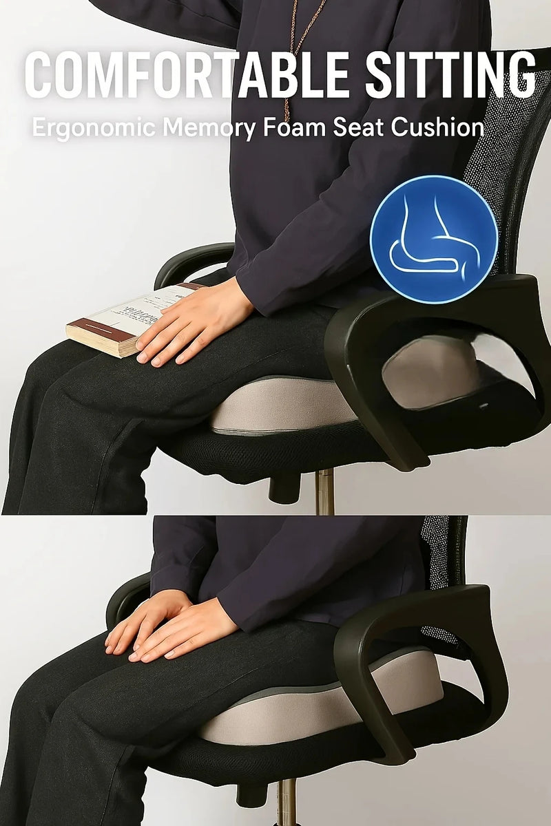 Transform any seat into pure comfort with Danoz ComfySeat Memory Foam Seat Cushion. Featuring innovative 3D ergonomic support and a clever centre groove design - Buy 1 Get 1 Free!