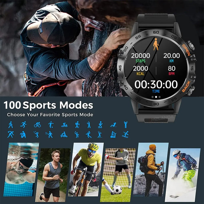 Boost your fitness and stay connected with Danoz Direct - MELANDA Steel 1.39" Bluetooth Call Smart Watch
