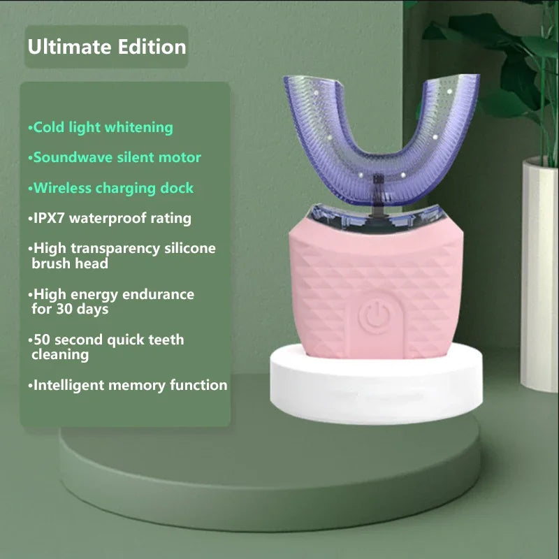 Danoz DentalSmart UBrush - U Shaped Electric Toothbrush That Brushes and whiten your teeth  FOR You! 360° - 4 Modes, USB Rechargeable 🦷✨