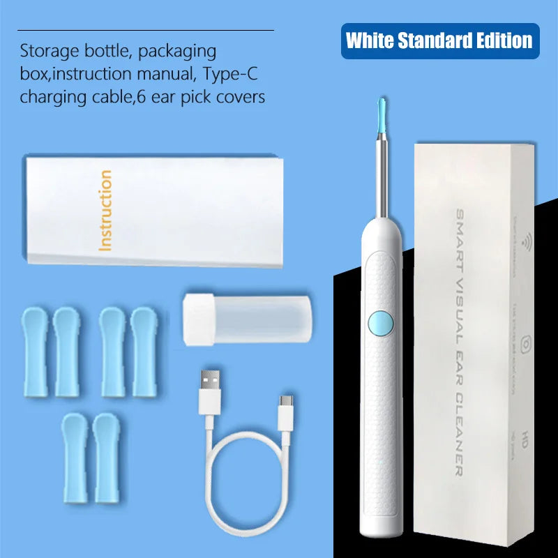 👂 Danoz EarcareSmart | Visual Ear Wax Cleaner | 5MP Camera Endoscope | Safe Earwax Removal | LED Light | White & Black | Standard & 9-Piece Sets