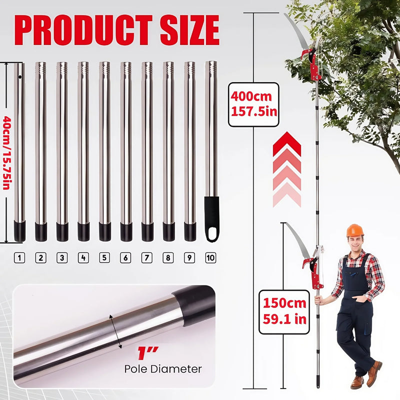 🌳 Danoz GardenSmart | Extendable Tree Pruner Saw | High-Reach Branch Trimmer | Pruning Shears & Harvester | Metal | Choose 2.2m, 2.6m or 2.9m ✨