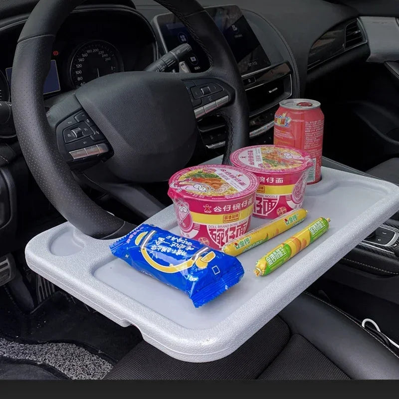 🚗 Danoz CarSmart | Foldable Steering Wheel Desk & Tray | Laptop, Tablet, Food & Drinks | Universal Fit | Portable Car Mount Stand ✨