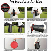 Step-by-step instructions for using a portable stool with images and text.