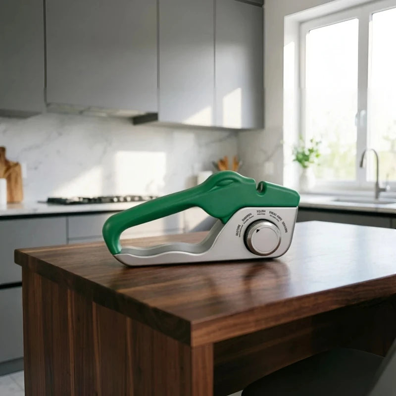 🔪 Danoz KniveSmart | Dial Knife Sharpener | 5-in-1 Adjustable | Straight & Serrated Knives | Scissors | Handheld Kitchen Blade Sharpening Tool ✨