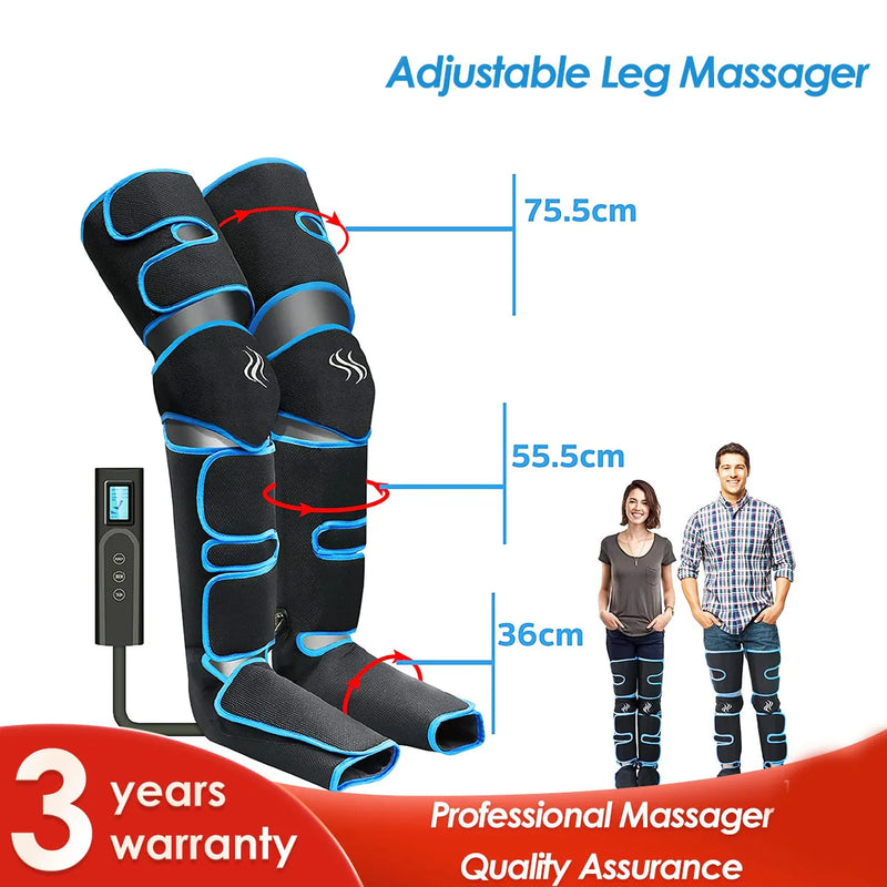 Danoz MassageSmart Air Compression Leg Massager 🦵 | 6 Modes, Knee Heat Therapy, Cordless — Foot, Calf & Thigh Full Leg Relief