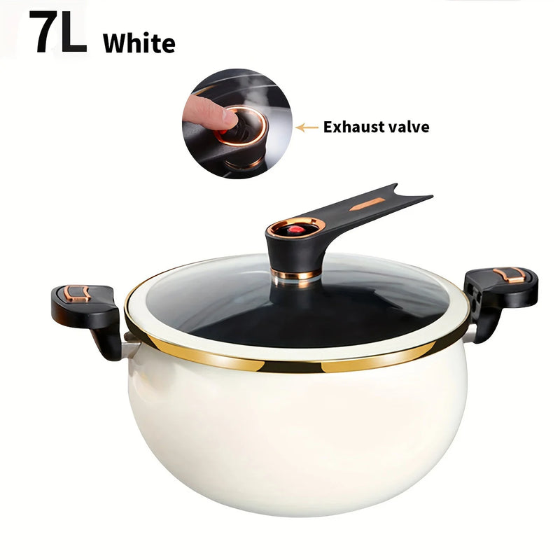 Danoz CookSmart - Fat Daddy Micro Pressure Cooker, 7L Large Capacity, 26cm, Suitable for Home Use, Multi-Functional Non-Stick Pot for Stewing and Cooking Soup, Compatible with Induction Cookers and Gas Stoves