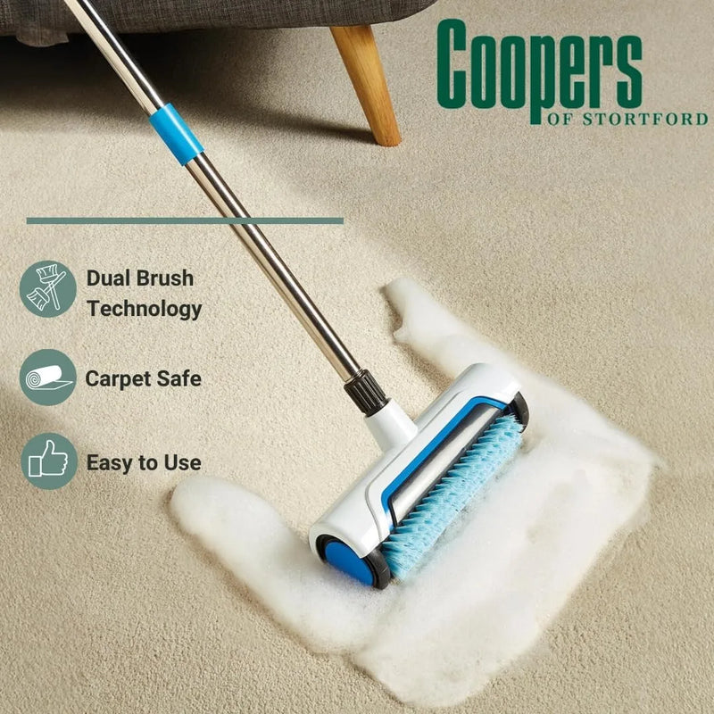 🧹 Danoz CleanSmart | Manual Upright Carpet Cleaning Brush | Deep Clean Renewer | No Battery | Eco-Friendly | Stainless Steel | Home & Office | Blue