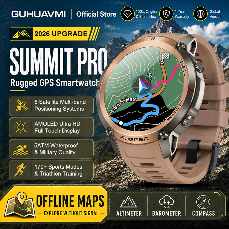 ⌚ Danoz WatchSmart | 2026 Military GPS Smartwatch | 1.43" AMOLED | Offline Map | 5ATM | 170+ Sports | Bluetooth Call | 500mAh | Men & Women