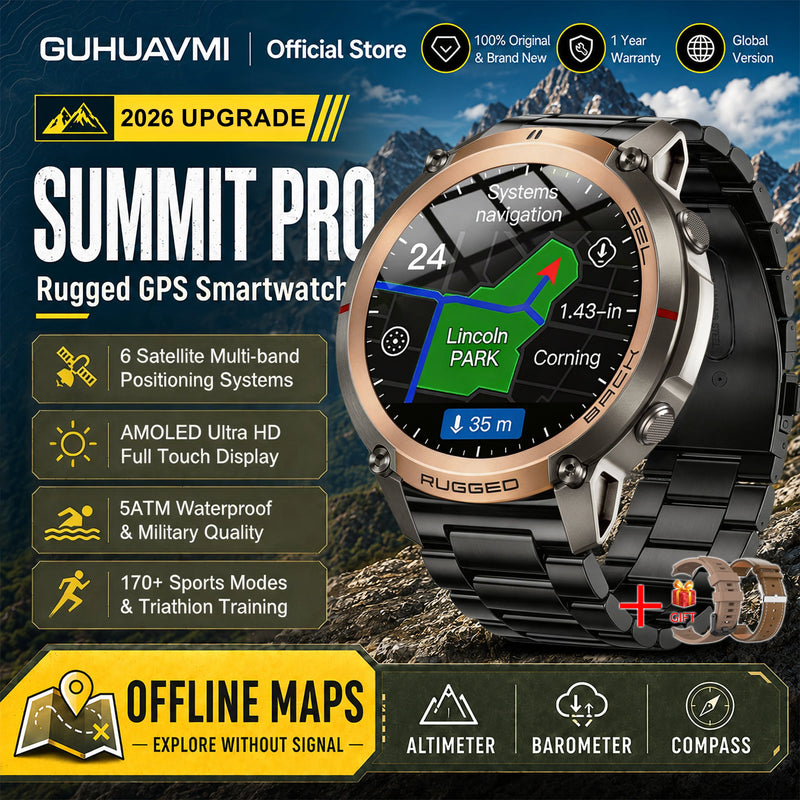 ⌚ Danoz WatchSmart | 2026 Military GPS Smartwatch | 1.43" AMOLED | Offline Map | 5ATM | 170+ Sports | Bluetooth Call | 500mAh | Men & Women
