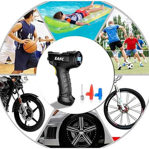 Effortlessly inflate your tires, Play balls, and more with Danoz Direct InflatOn Handheld air compressor