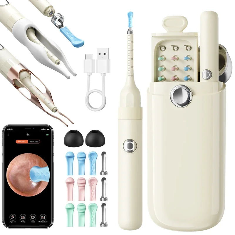 Danoz EarcareSmart - Super Bundle! Upgraded Smart Visual Ear Wax Cleaner With Camera 800W HD Endoscope Multi-Functional Visual Ear Cleaning Tool Includes Storage