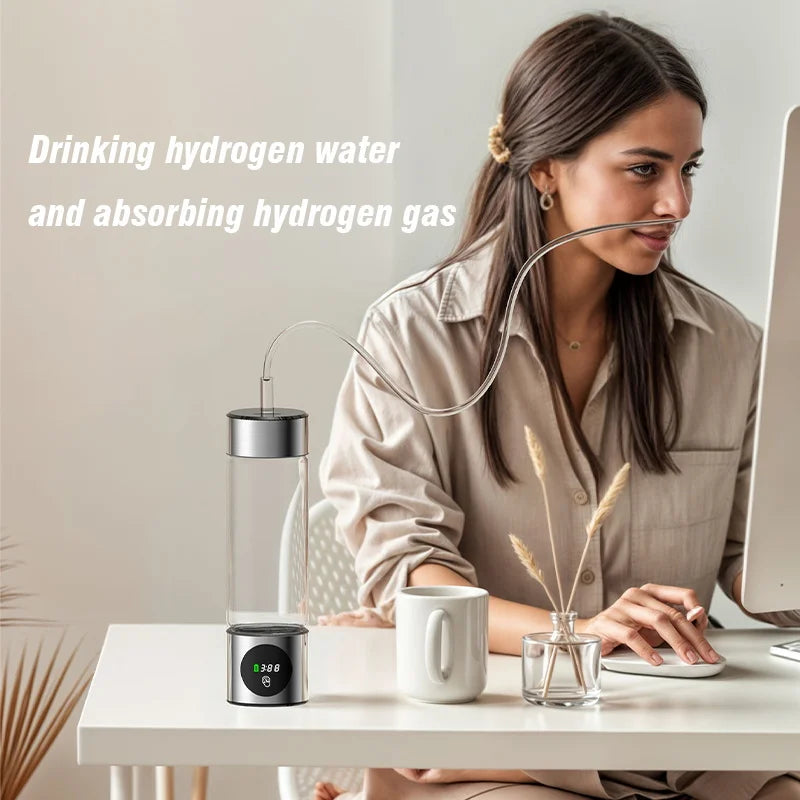 Danoz WaterSmart Hydrogen Water Generator Bottle 💧 | SPE+PEM Dual Chamber | PPB & Time Display | 460ml | 1200mAh | 5-Min Hydrogen Cycle | Self-Cleaning Mode | 3-Year Warranty!