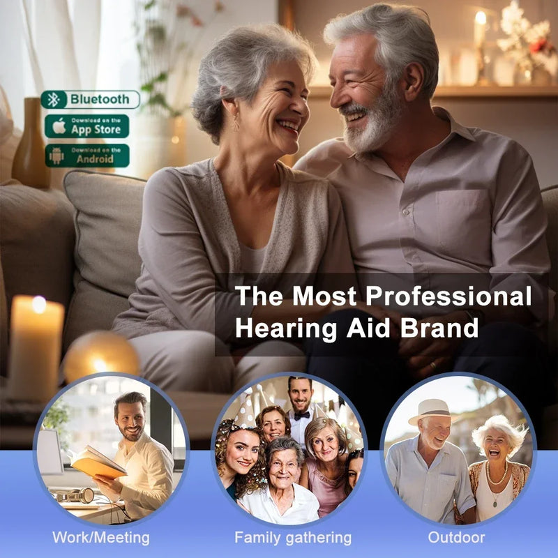 Danoz Hearing Aids - Bluetooth Hearing Aid Amplifiers, USB Charge, Audifonos Sound Devices, Volume Control, Adjustable Tone Loss Compensation