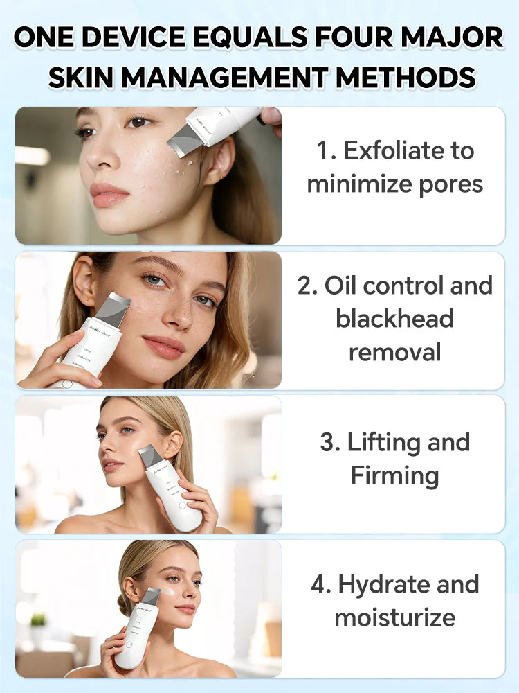 ✨ Danoz BeautySmart | Ultrasonic Skin Scrubber & Blackhead Remover | Deep Pore Cleaner | EMS Microcurrent | Ion Therapy | 35–45°C Heat | USB Rechargeable