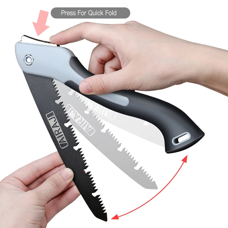 Tackle your outdoor projects with Danoz Folding Saw! This sharp, multifunctional tool folds away for easy carrying, perfect for camping, gardening - Buy 1 Get 1 Free!