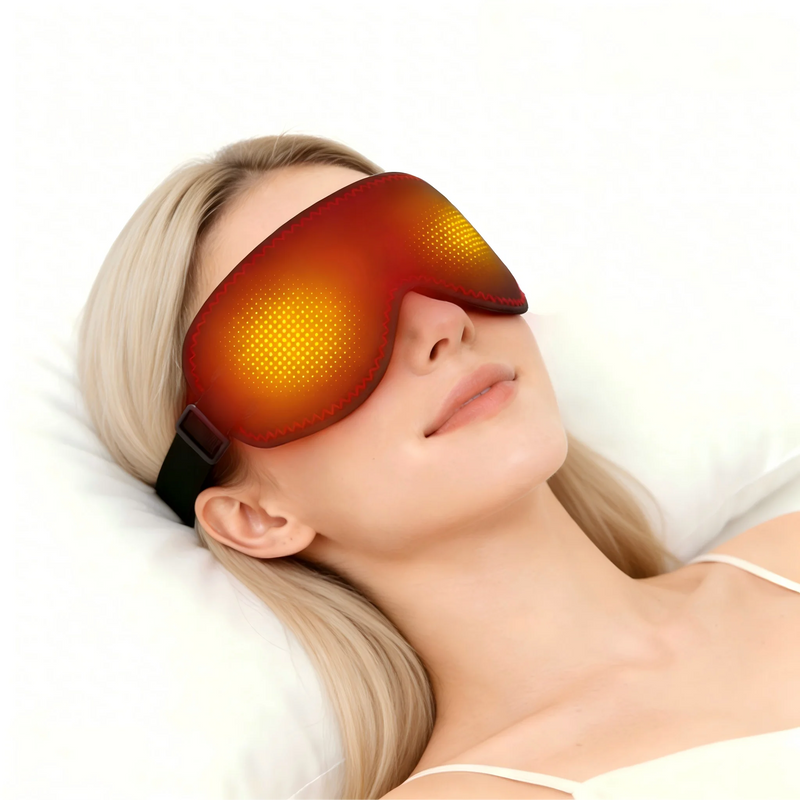👁️ Danoz EyeSmart | Heated Eye Mask | 3-Level Heat & Vibration Massage | Hot Compress for Dry Eyes, Dark Circles & Better Sleep | USB Powered