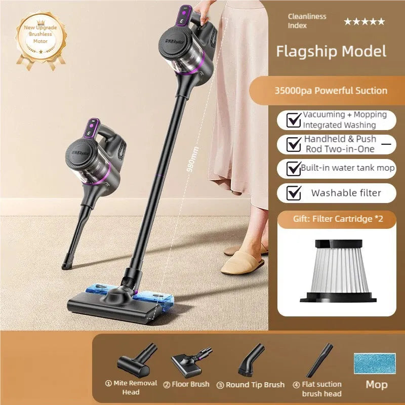 🧹 Danoz CleanSmart | TINSOL 35000Pa Wireless Vacuum & Mop | 150W | 3-Gear Suction | Mite Removal | Type-C Rechargeable