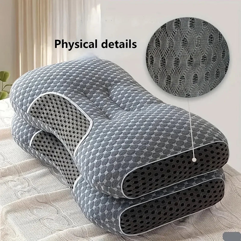 🛏️ Danoz PillowSmart | 2-Pack Massage Neck Pillows | Ergonomic Orthopedic Contour | Adjustable | Removable Zippered Cover | Machine Washable | Dark Grey ✨