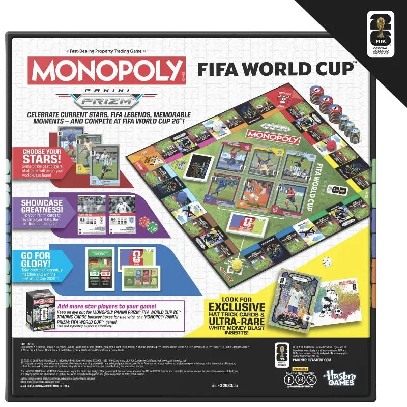Danoz GameSmart ⚽ | Hasbro Monopoly FIFA World Cup 2026 | Panini Prizm Star Cards | Official Licensed Board Game | Soccer Collectible | Free Postage!