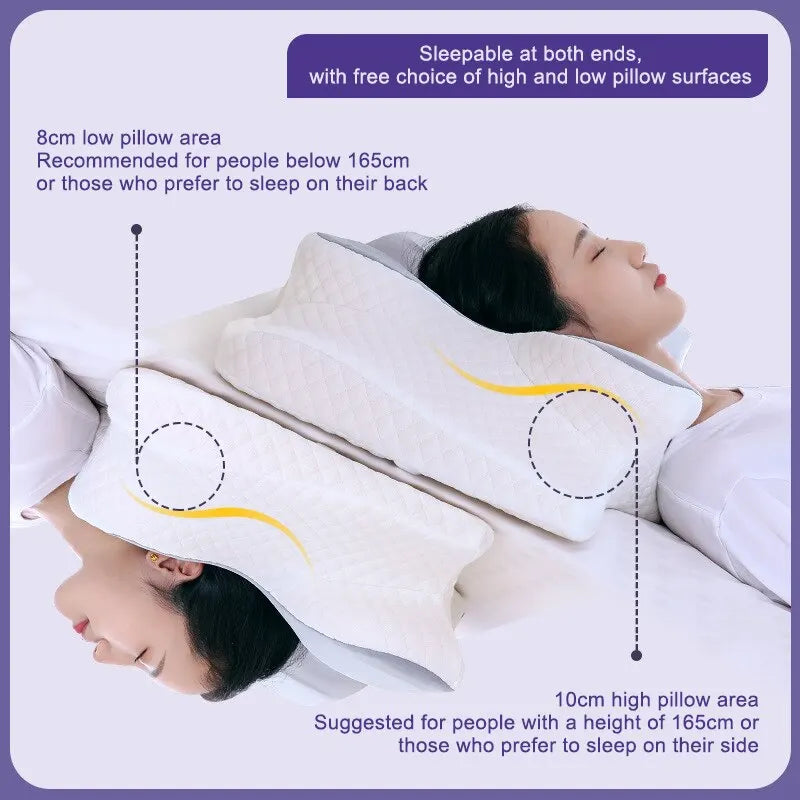 Danoz Bedroom - Memory Foam Pillows Butterfly Shaped Relaxing Cervical Slow Rebound Neck Pillow Pain Relief Sleeping Orthopedic Pillow
