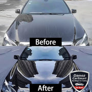 Before and after comparison of a car's hood with 'Before' and 'After' labels.