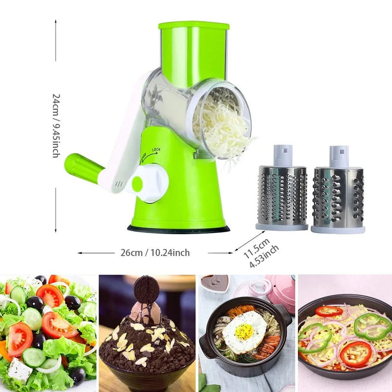 Say goodbye to tedious hand-grating . Our Danoz rotary grater spins through cheese, vegetables, potatoes, nuts, and more with minimal effort